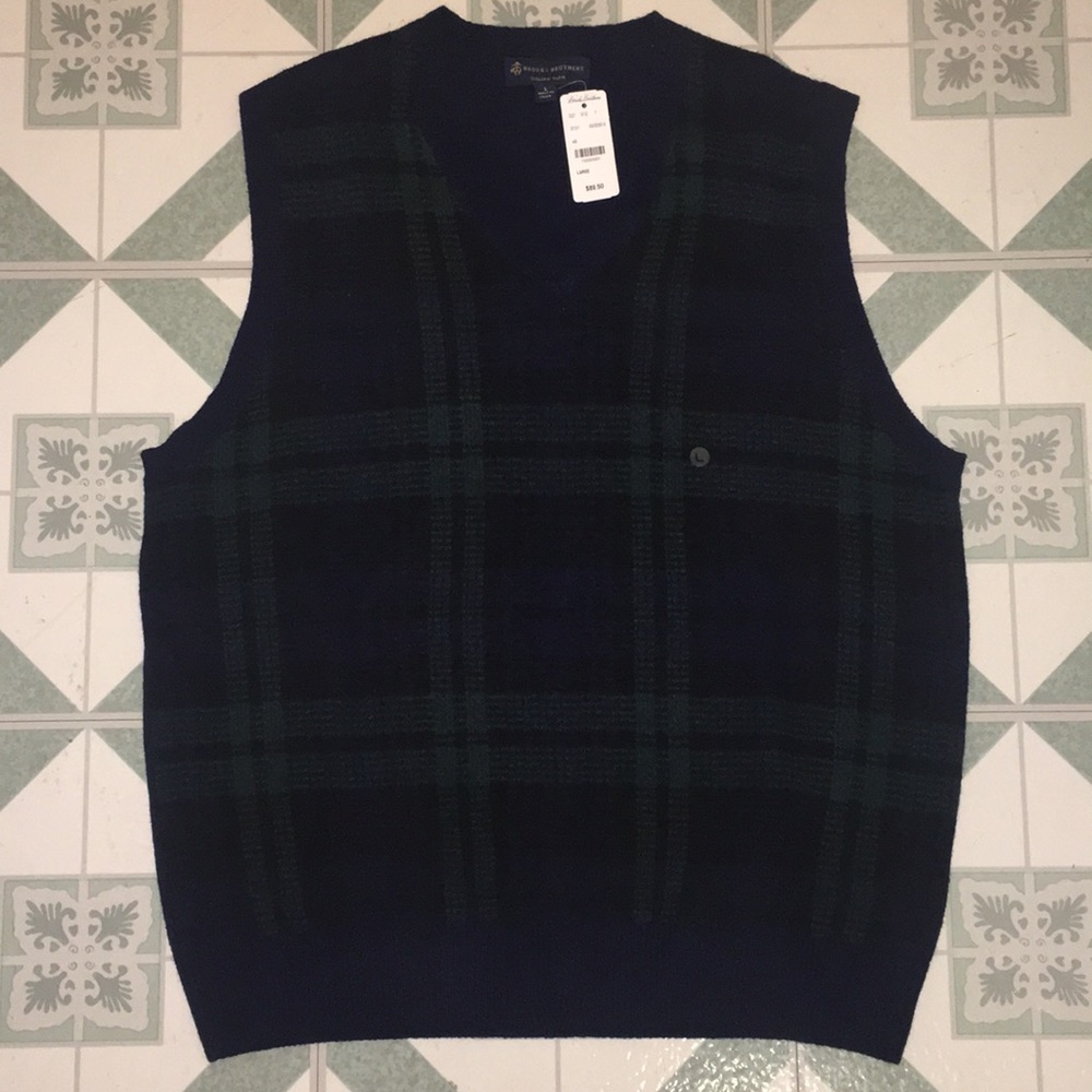 Brooks Brothers Italian Yarn V-neck Sweater Vest L